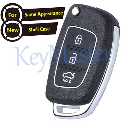 Flip Remote Key Shell Fob Case 3 Buttons for Hyundai Solaris i10 i20 i30 i35 i40