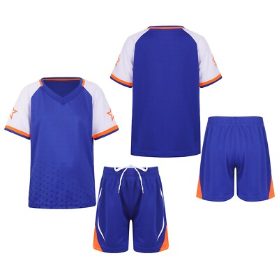 Jungen Fußball Trikots Trainingsanzug Zweiteiler Sport T-Shirt mit Shorts Sets