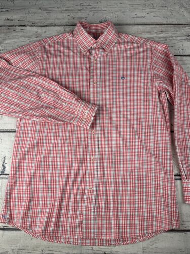 Southern Tide Mens Pink Plaid Button Down Dress Shirt Top Mens Size Medium - Picture 2 of 10