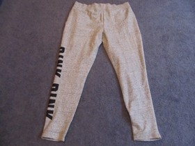 NWT VICTORIA'S SECRET PINK LACE UP DORM PANTS HEATHER RIVERSTONE  LARGE 