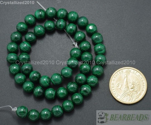 Grade AAA Natural Malachite Gemstone Round Beads 4mm 6mm 8mm 10mm 12mm 15.5" - Picture 5 of 12