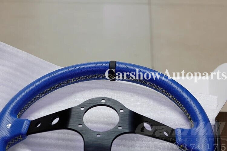 MOMO 350mm 14' Genuine Leather Deep Blue CoverEmbroide Sport