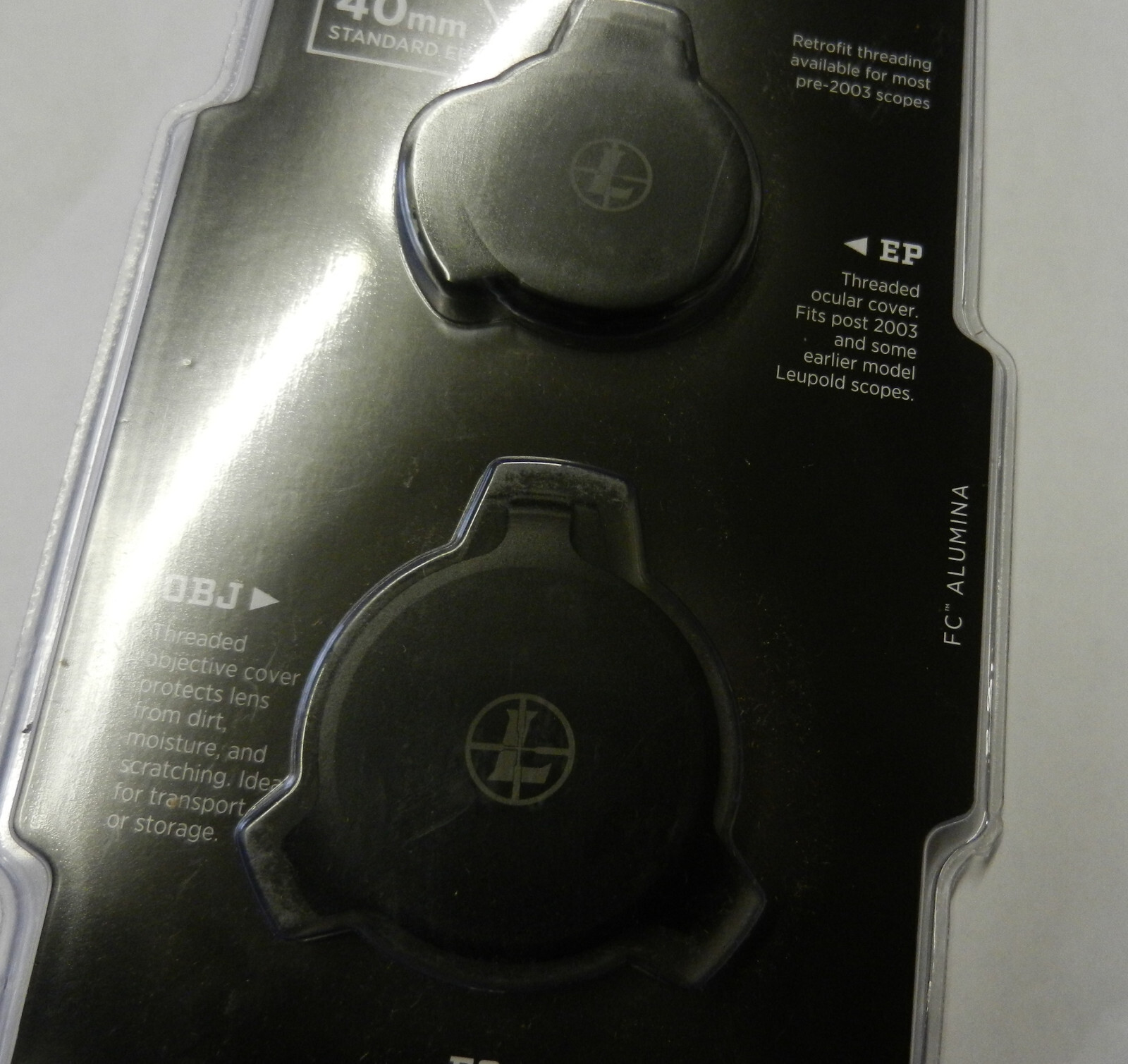 Leupold 40mm Alumina Flip Back Lens Cover Kit SILVER; 40mm; Standard EP