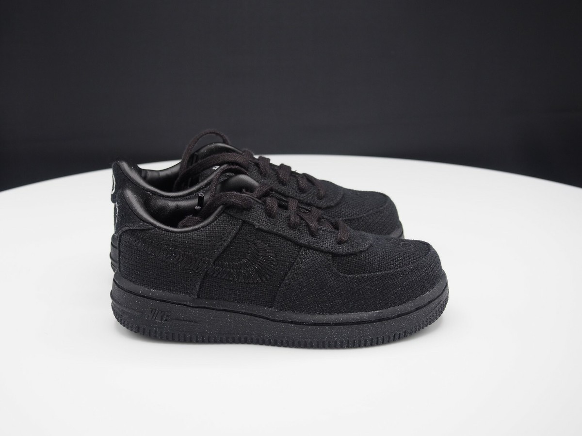 Nike x Stussy Air Force 1 Black DC8306-001 Toddler size 9C | eBay