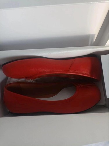 Maison Margiela Ballet Flats Tabi Red Leather EU38 24cm w/Box ES1 - Picture 5 of 5
