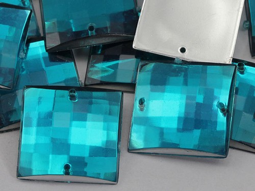 12mm Square Flat Back Sew On Beads for Crafts - 60 Pieces - 13 Colors - Picture 4 of 14