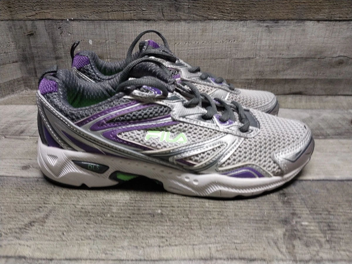 FILA Womens DLS Gray Purple Running Shoes Sneakers Size 4 eBay