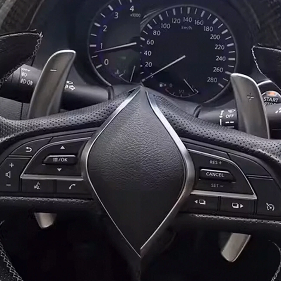 For Infiniti Q50 2014-2021 Matte Silver Steering Wheel Shift Paddle Shifter21YY4 Foto 4 de 4