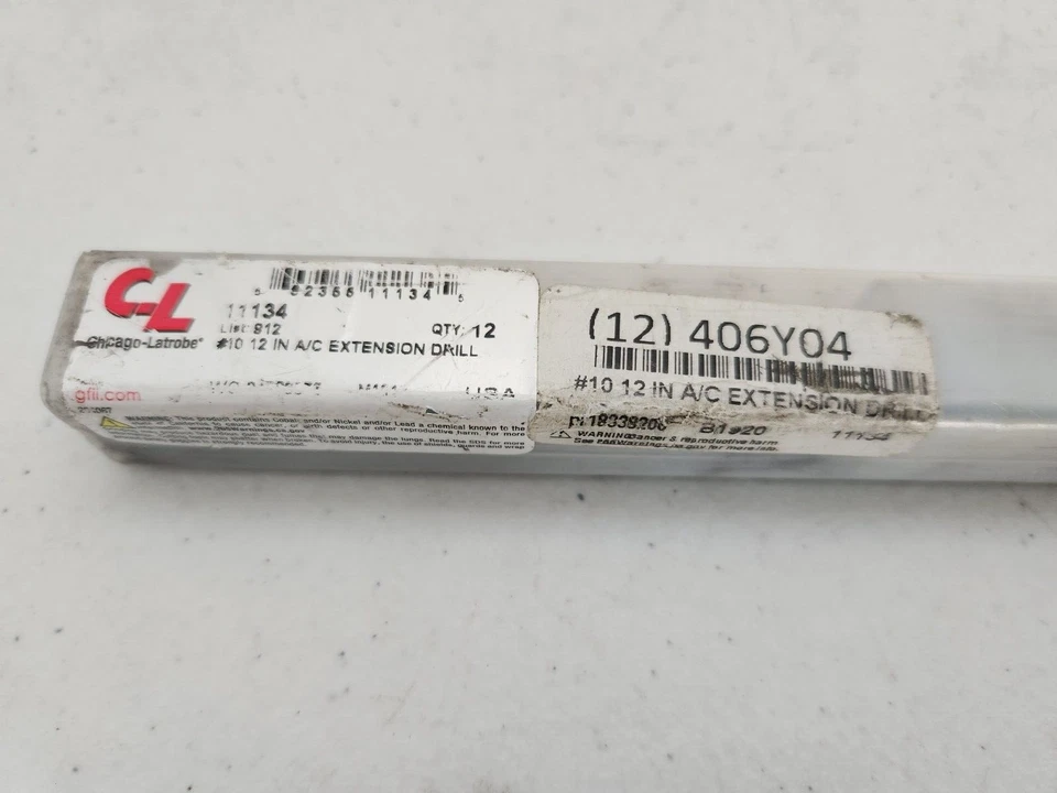 Chicago-Latrobe Model 11134 #10 12" Extension 12-Drills - Image 3 of 3