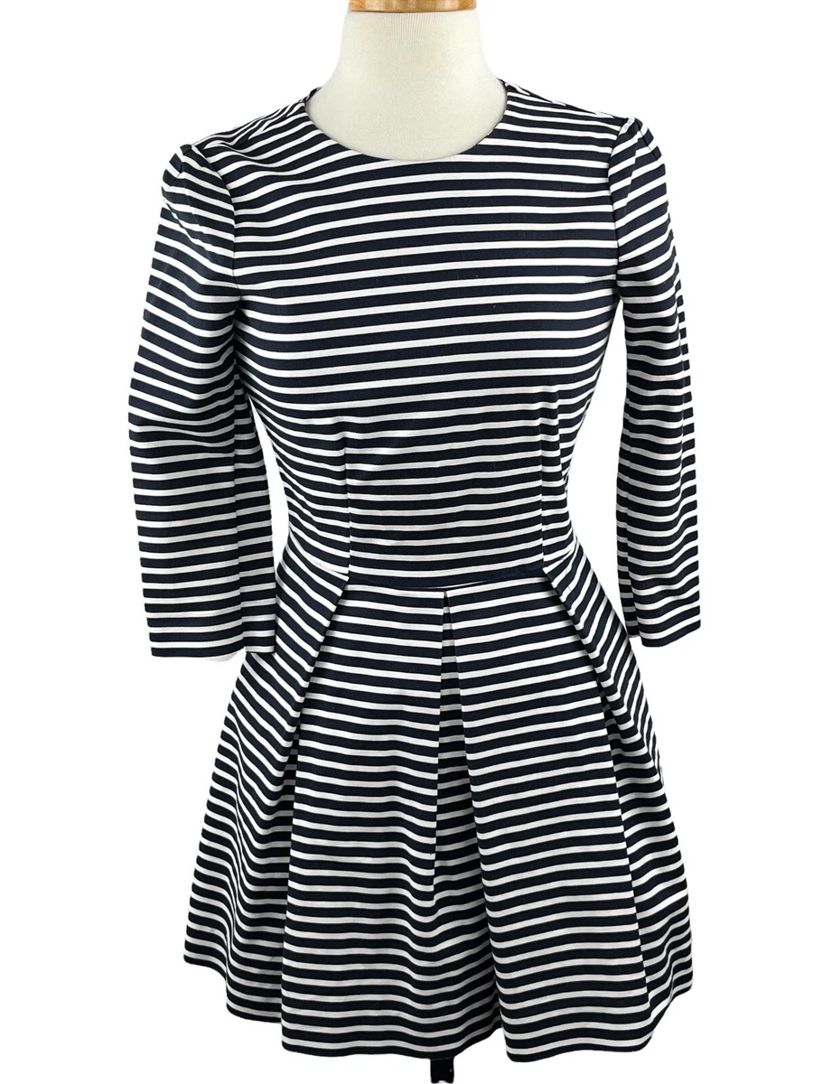 Gap Women s Long Sleeve Navy Blue White Horizontal Stripe A Line Dress Size 0