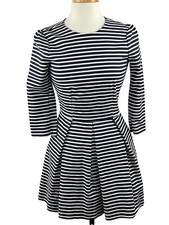 Gap Women’s Long Sleeve Navy Blue White Horizontal Stripe A-Line Dress Size 0