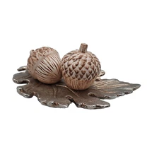 Salt Pepper 3 Piece Set Acorns & Metal Oak Leaf Base Grasslands Road Amscan Inc.