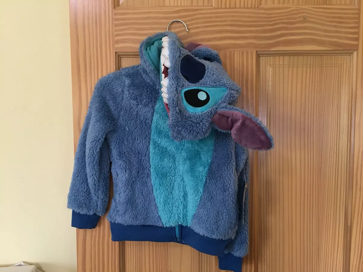 New Disney Store Stitch Plush Jacket Boys Costume Hoodie Zip up