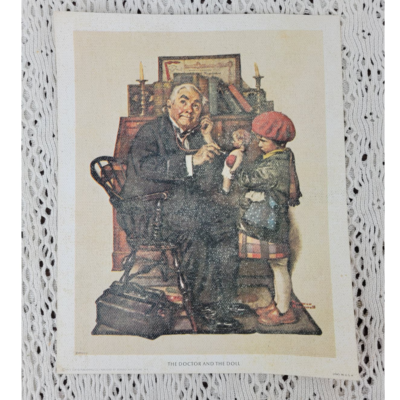Vintage 1972 Norman Rockwell Lithograph Print The Doctor and the