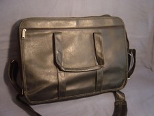 TRAVEL SATCHEL, LAP TOP CASE, BRIEF CASE, NYLON BLACK LEATHERET 13 X 17 X 4 - 8