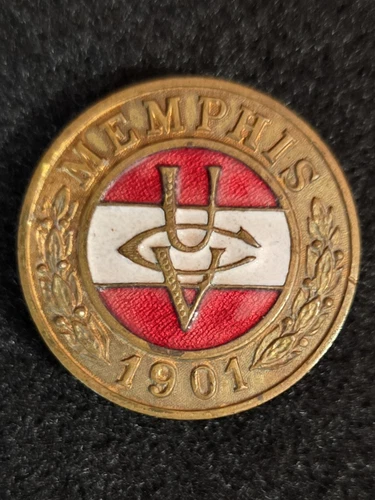 1901 Memphis TN Civil War United Confederate Veterans Reunion Hat or Tie Pin @LB