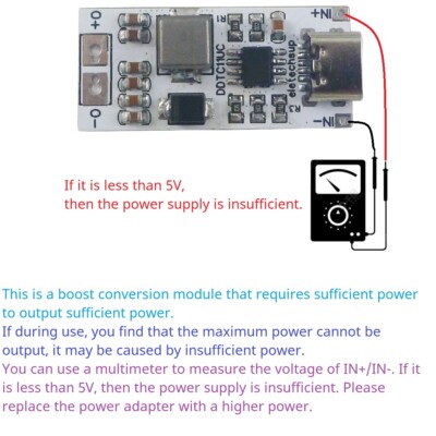 3.5A USB C TYPE-C to DC 6V 8.4V 9V12V Step-Up DC-DC Boost Converter Power Supply