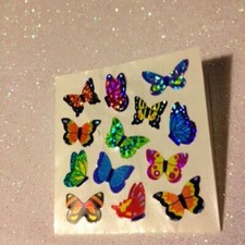 1 SHEET 3 SQUARES MINI BUTTERFLY STICKERS SPARKLING COLORFUL BUTTERFLIES 39PCS