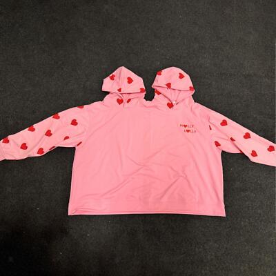 Paare Hoodie Langarm Oberbekleidung Mode Herz Muster Zwei Personen Hoodie