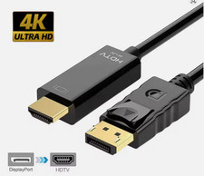 DisplayPort DP auf HDMI Adapter Kabel 1.2 HDMI 1.4 Wandler Full HD 3D 4K 1,8m