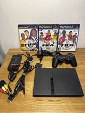 Sony PlayStation 2 Slim SCPH-70003 with Leads Controller and Games Bundle Tested