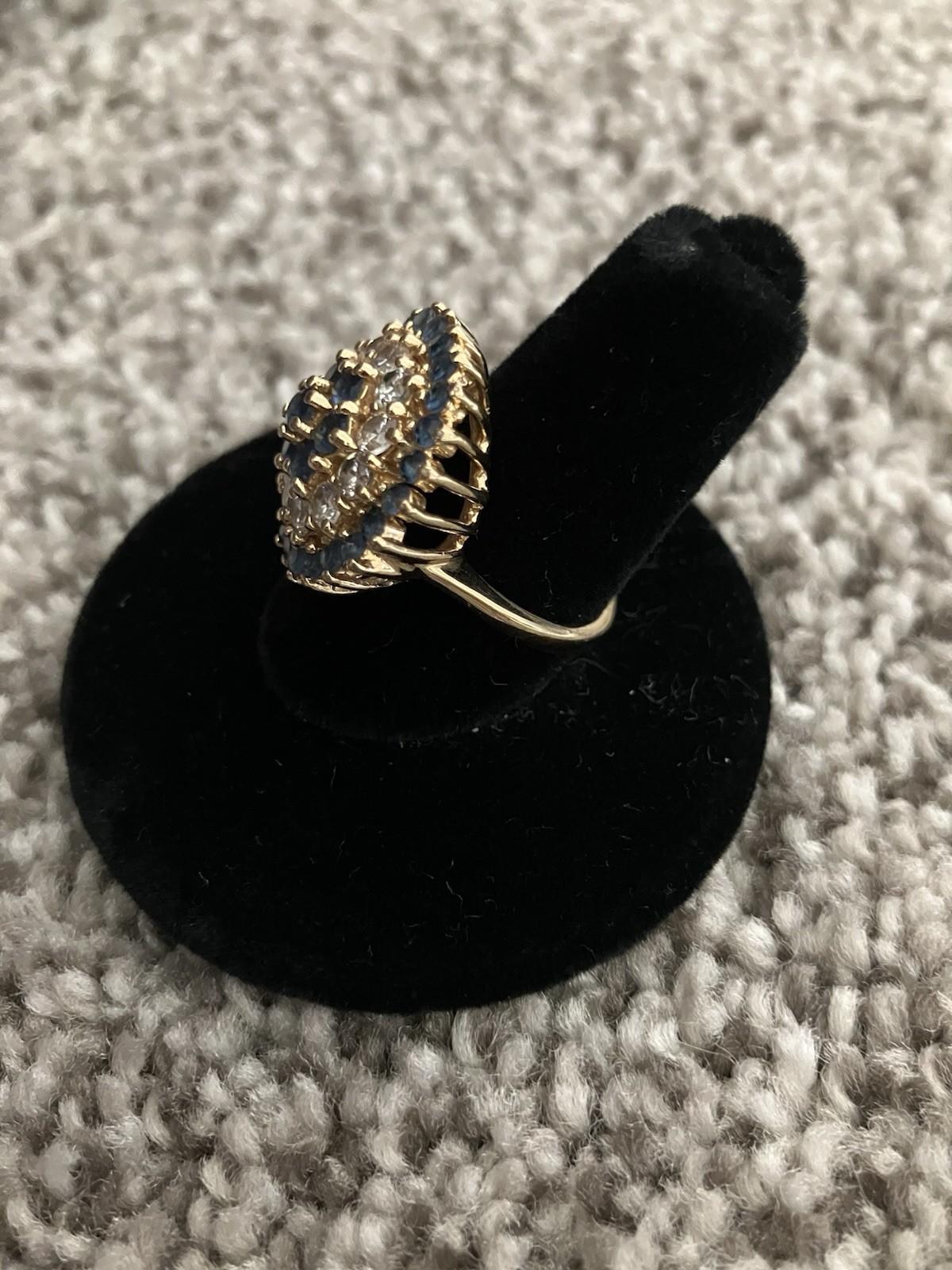 Camrose & Kross JBK Jacqueline Kennedy Vermeil Simulated Blue Sapphire Ring Sz 6