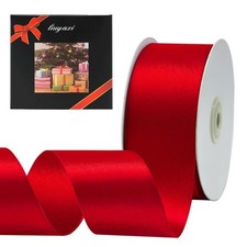 Solid Color Double Faced Red Satin Ribbon 2" X 25 Yards, Ribbons Perfect for ...