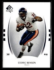 2007 SP Authentic #17 Cedric Benson Card Chicago Bears