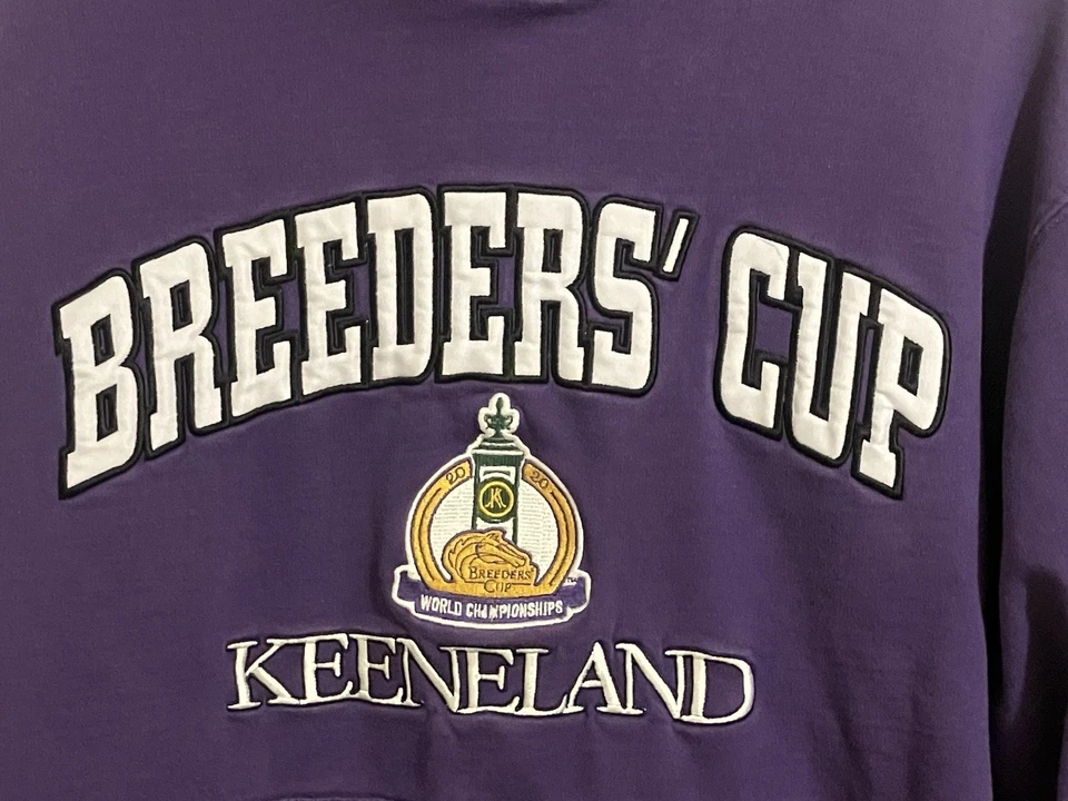 Sudadera con capucha Keeneland 2020 bordada púrpura Breeders Cup para mujer talla XL Foto 4 de 4