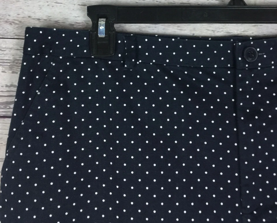 Chaps Women’s Blue White Polka Dot Straight Pencil Stretch Mini Skirt Size 16P - Image 3 of 4