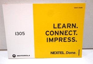 MOTOROLA i305 User's Guide Nextel 5/2004