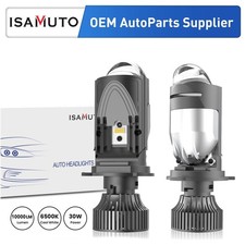 H4 Bi Led Projector Lens Led Headlight Bulbs Kit High Low Beam Supper White