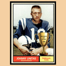 Johnny Unitas #1 1959 MC Rookie All Star Baltimore Colts Football Card NFL NM. rookie card picture
