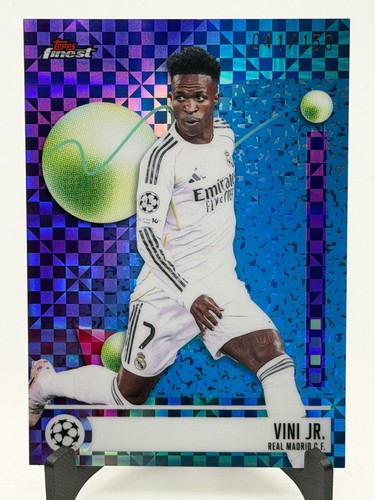 2025-26 Topps Finest UEFA Vinicius Jr Blue Checkerboard /150 Real Madrid #185