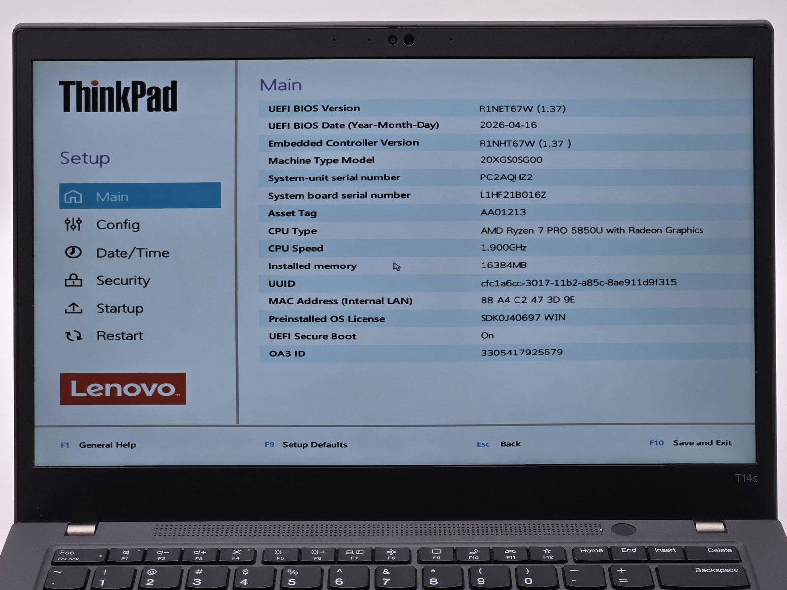 Lenovo ThinkPad T14s Gen 2a, 14-Inch Laptop, with AMD Ryzen 7, Windows 11 Pro