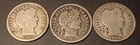 (3) 1890's Barber Dimes: Tougher Dates (98-S & 99-O) & Better 1899 (VG+/F)