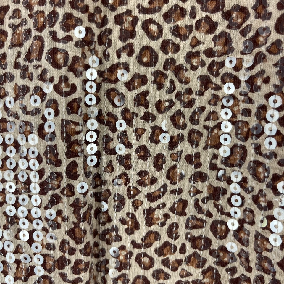 Top Quacker Factory para mujer 3X estampado animal tostado lentejuelas manga 3/4 algodón artístico Foto 4 de 4