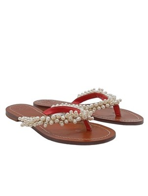 TORY BURCH Flip Flop Sandalen Damen Sandalen Gr. DE 38 weiß Elegant