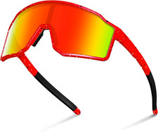 UV400 Polarized Softball Sunglasses, TR90 Sports Glasses for Running, Cycling, B