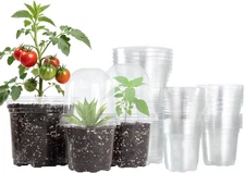 36 Packs 5/4/3.5 Inch Clear Nursery Pots with Humidity Domes, Transparent Plant 
