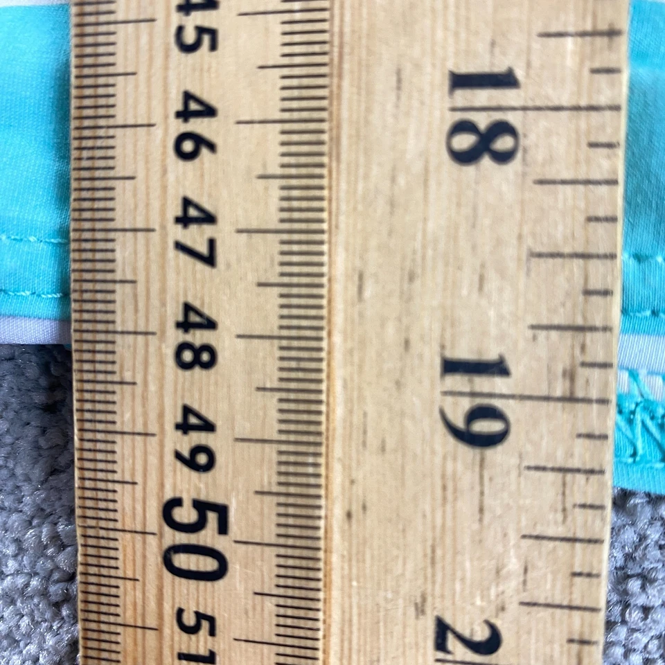 Volcom Men’s Board Shorts Size 36 Blue Striped Swim Trunks Beach Stretch - Image 3 of 4