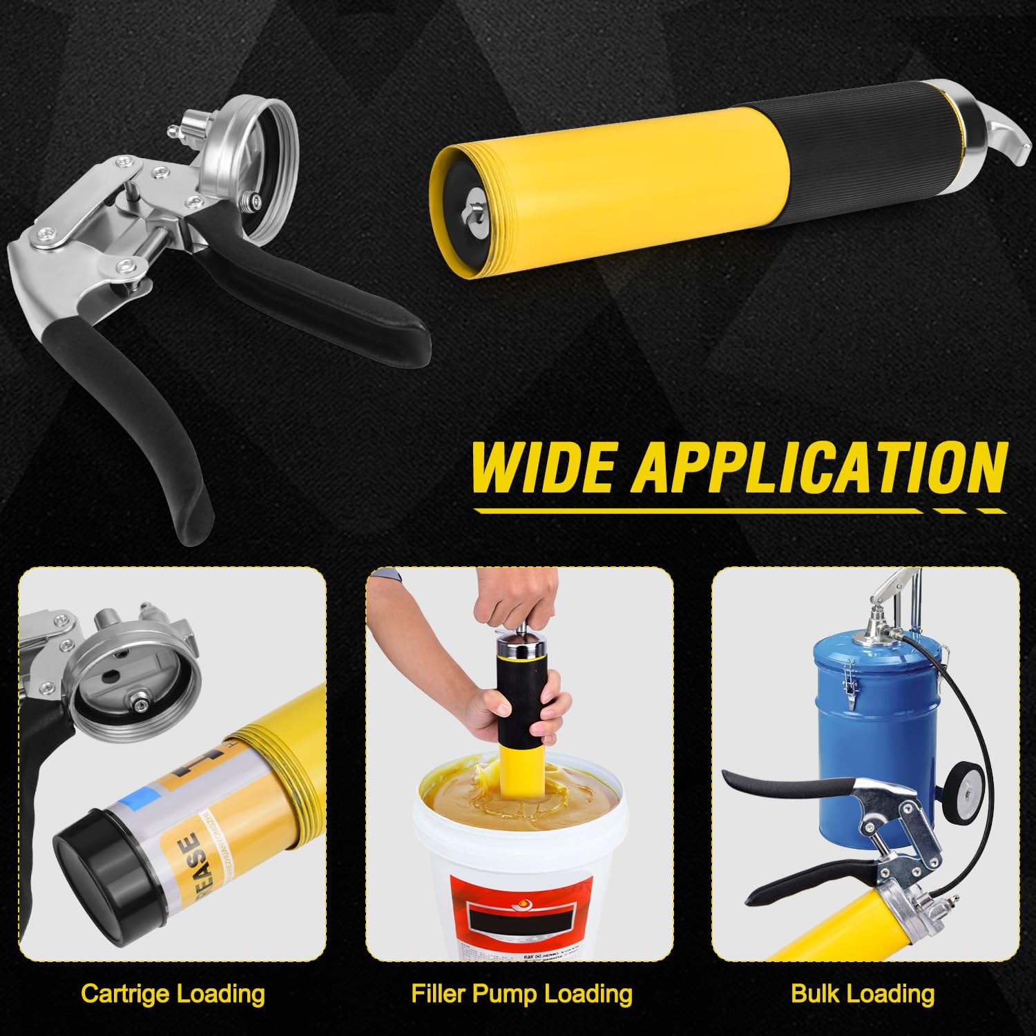 Grease Gun Kit, 7000 PSI Heavy Duty Pistol Grip Grease Gun with 14 oz Capaci...