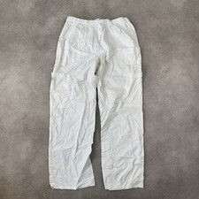 Dickies Cargo Trousers Women's Large Vintage Relaxed Fit Cotton Pants, White