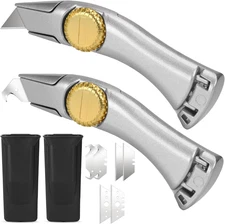 2PCS Silver Fixed Blade Roofing Knife Utility Knife with 3 Functions for 6 Bl...