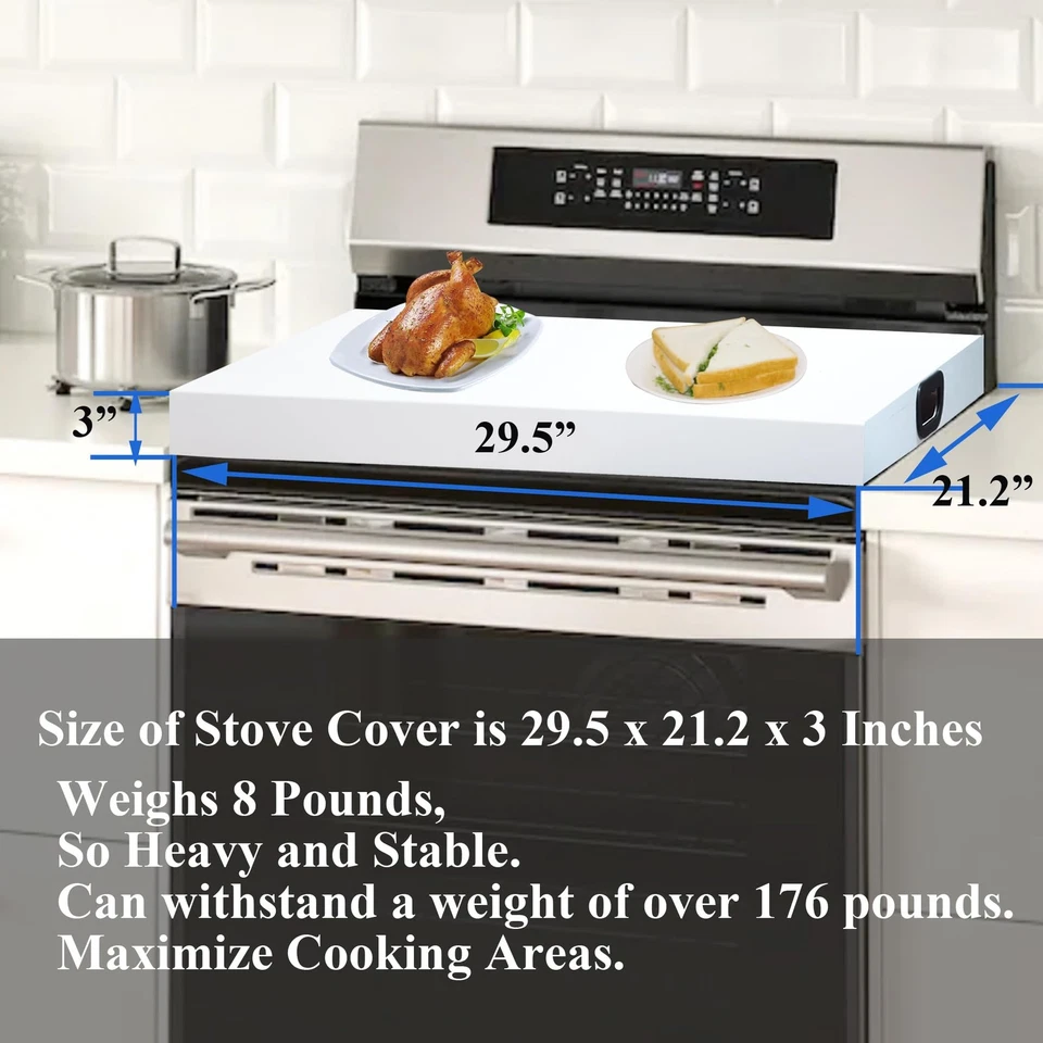 Stainless Steel Stove Top Cover Noodle Board for Burner Stovetop Cooktop, Kit... - Image 3 of 4