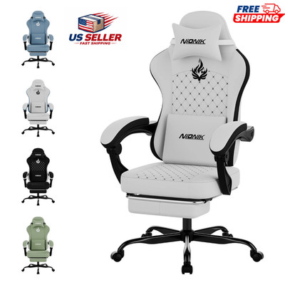 Gaming Chair with Massage Ergonomic PC Gaming Chair Computer Chair with Footrest