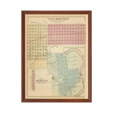 Old Map of Glencoe, MN 1874 - Vintage Glencoe Minnesota Art