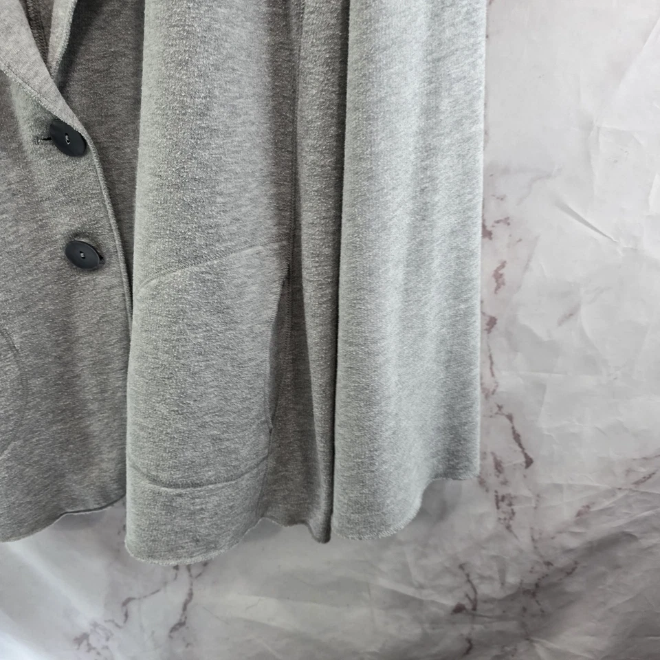 J Jill Chaqueta Mujer XL Gris Sudadera Blazer Lana Sin Estructura Dos Botones  Foto 4 de 4