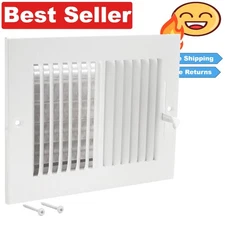 Solid Steel 8 x 6 Inch Air Vent Cover - Elegant White Finish for Home or Office