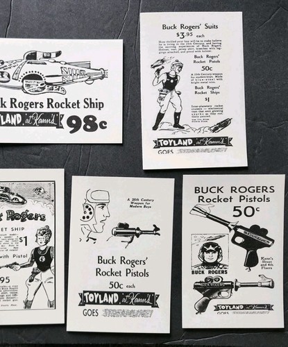 LOT Buck Rogers Pistol Toy Advertising Atomic SPACE Gun POSTCARD SIZE LOT Of 7 - Picture 2 of 3